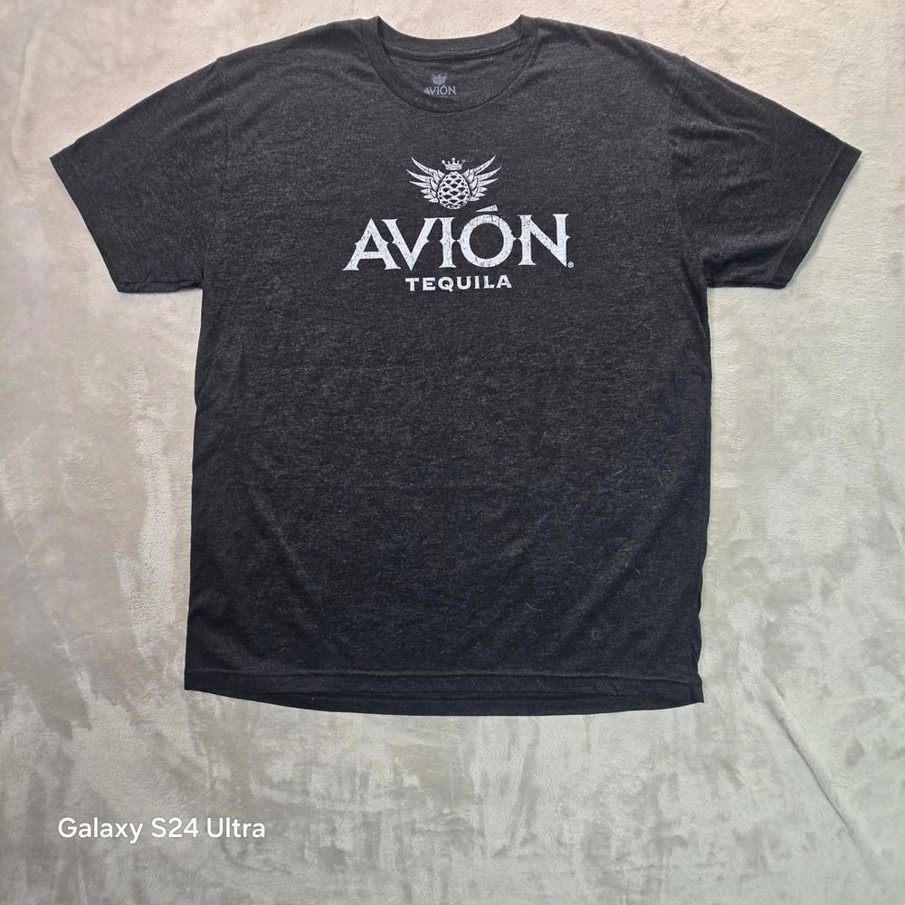 Avion Tequila Mens XL Gray Heather Graphic T-Shirt Short Sleeve Tri-Blend Logo